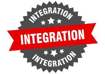 integration sign. integration circular band label. round integration sticker