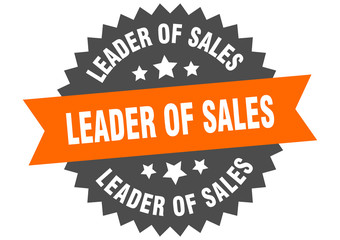leader of sales sign. leader of sales circular band label. round leader of sales sticker