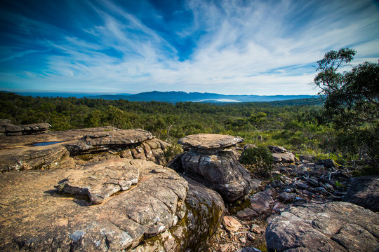 8.	Grampians mountain, Victoria, Australia- March 2019: Rock formation of Grampians national park