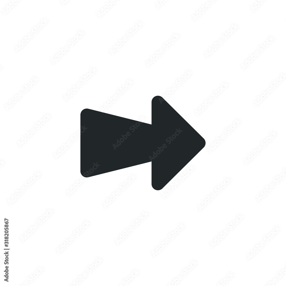 Poster right black arrows icon template color editable. black arrow symbol vector sign isolated on white ba