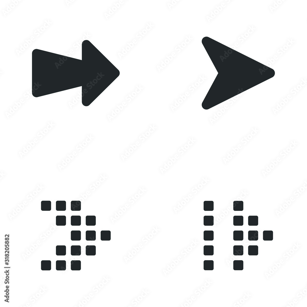 Poster right black arrows icon template color editable. black arrow symbol vector sign isolated on white ba