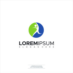 Abstract Human Tree Logo Design Template Negative Space Style. Eco Green Organic Plant Logotype Concept Icon