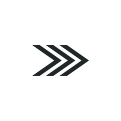 Right black arrows icon template color editable. black arrow symbol vector sign isolated on white background illustration for graphic and web design.