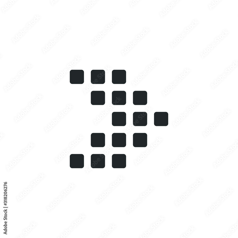 Poster right black arrows icon template color editable. black arrow symbol vector sign isolated on white ba