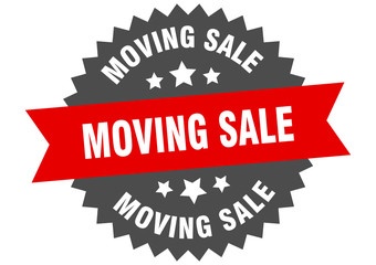 moving sale sign. moving sale circular band label. round moving sale sticker