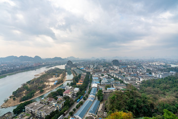 An aerial view of guilin city, guangxi province, China