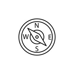 Naklejka premium compass, travel, map line icon on white background
