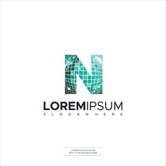 N letter Planet logo icon illustration vector design