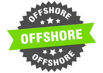offshore sign. offshore circular band label. round offshore sticker
