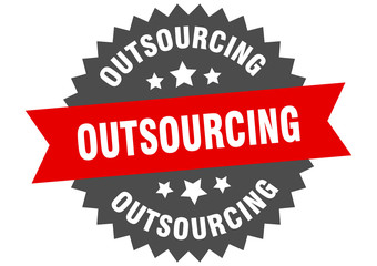 outsourcing sign. outsourcing circular band label. round outsourcing sticker
