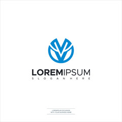 VV Letter VLogo Design in Blue Colors. Creative Modern Letters Vector Icon Logo Illustration.