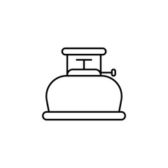 cooking gas, gas, food line icon on white background
