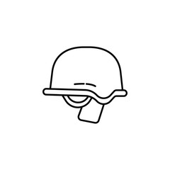 helmet, climbing line icon on white background