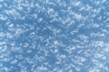 Obraz premium Snow crust top view winter high definition white background.