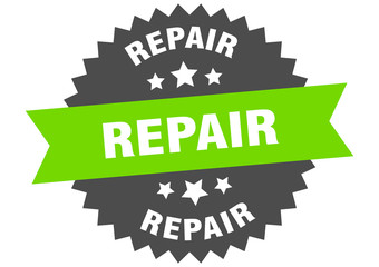 repair sign. repair circular band label. round repair sticker