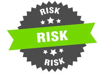 risk sign. risk circular band label. round risk sticker