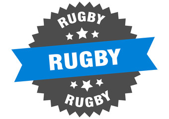 rugby sign. rugby circular band label. round rugby sticker