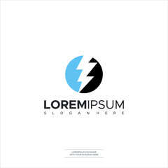 Fototapeta premium Creative Thunder Concept Logo Design Template