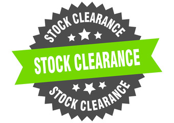 stock clearance sign. stock clearance circular band label. round stock clearance sticker