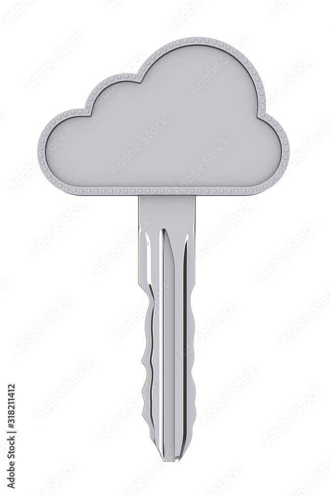 Poster internet security concept. cloud key. 3d rendering