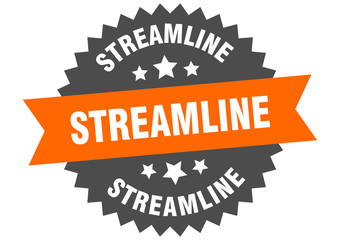 streamline sign. streamline circular band label. round streamline sticker