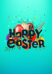 Happy Easter vector greeting card