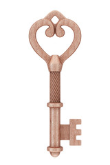 Antique Retro Old Bronze Key. 3d Rendering