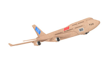 Commercial Industrial Cargo Delivery Jet Airplane as Carton Parcel Box. 3d Rendering