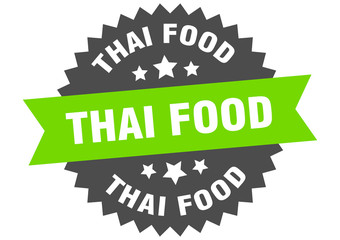Fototapeta premium thai food sign. thai food circular band label. round thai food sticker