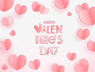 Happy Valentines day greeting card. Template for greeting card, cover, presentation