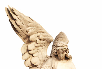 angel sculpture with large wings