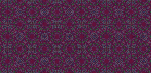 seamless background with hearts and red flowers