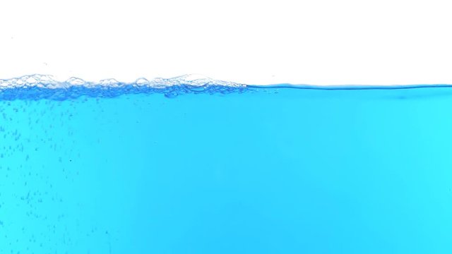  water with bubbles on a white background slow motion