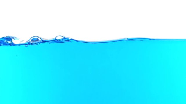  water with bubbles on a white background slow motion