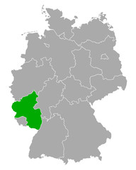 Karte von Rheinland-Pfalz in Deutschland