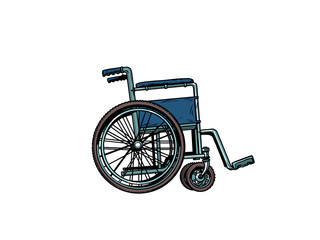 Fototapeta na wymiar empty wheelchair. human health, rehabilitation and inclusion
