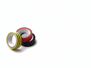 Isolated objects on a white background, a set of colored electrical tape