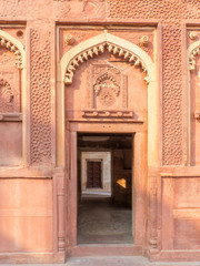 Old Door Entrance at Ahangiri Mahal in the Agra Fort Entrance Uttar Pradesh India