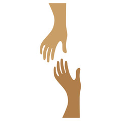 Obraz premium upper hand and lower hand, color cartoon illustration
