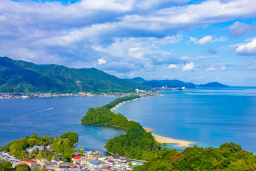 京都の天橋立と空と海