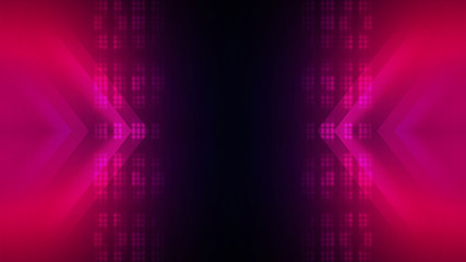 Dark abstract futuristic background. Neon glow, light lines, shapes. UV light.