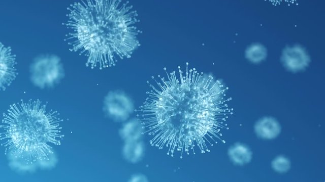 Virus cells flowing corona virus cells. 4K seamless loop