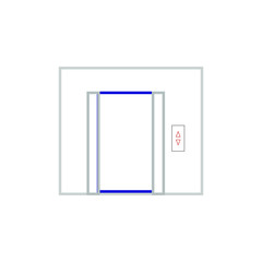 vector icon, elevator with open door