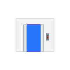 vector icon, elevator with open door