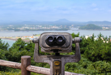 scenery through binoculars