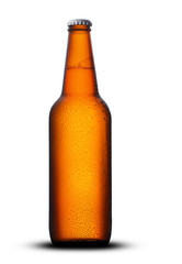 brown full bottle with beer