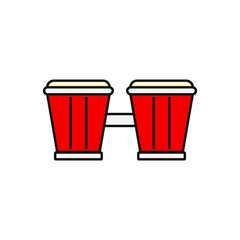 vector icon, musical bongos shape