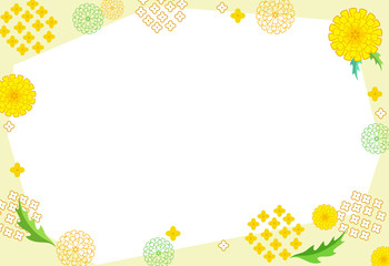 春の花　タンポポ　菜の花　枠