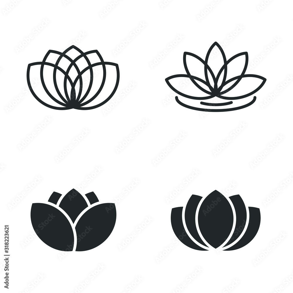Poster Lotus icon template color editable. Harmony symbol vector sign isolated on white background illustration for graphic and web design.