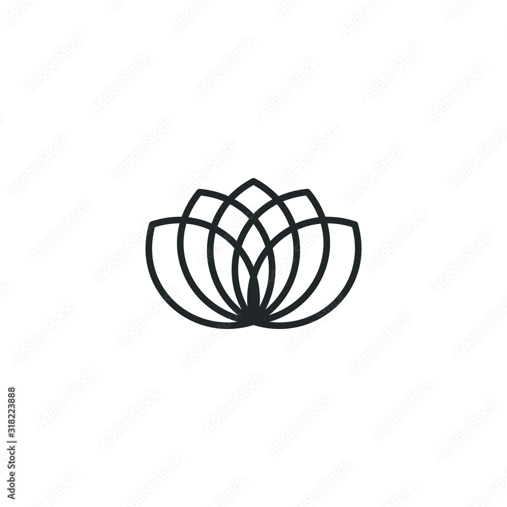 Poster Lotus icon template color editable. Harmony symbol vector sign isolated on white background illustration for graphic and web design.